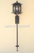 7012-1LG Spanish Santa Barbara Style Long Wrought Iron Torch Lantern Light