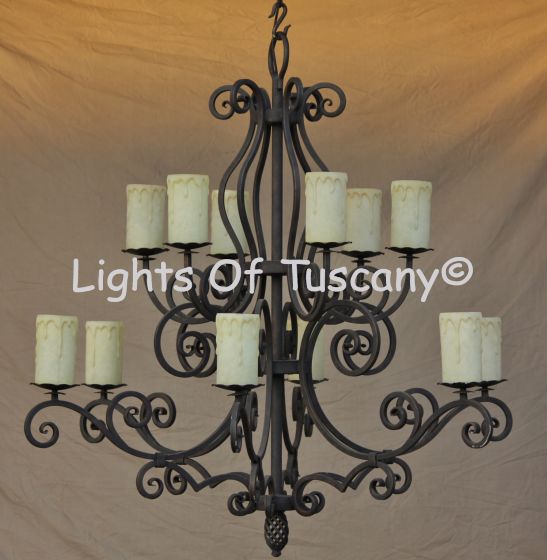 Tuscan Chandelier -hanging-Hand-Forged Wrought Iron