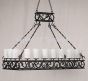 1294-20 Wrought Iron Italian Country Style Island Chandelier