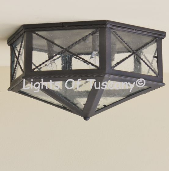 Spanish/ Contemporary Style Semi Flush ceiling fixture.