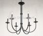 1452-6 Rustic Transitional Iron Contemporary Chandelier with 6 lights