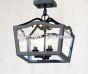 6512-3 Spanish Contemporary Style Wrought Iron Semi Flush Ceiling Light