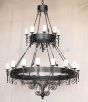 1049-24 Spanish Revival Style 2-Tier Iron Chandelier