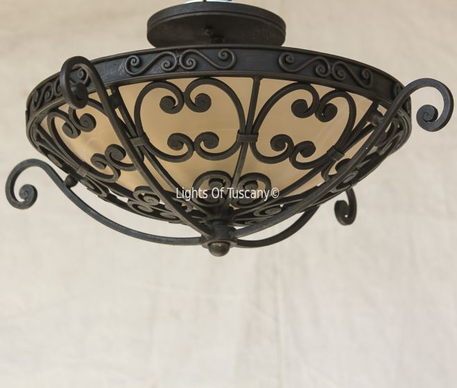 6541-3 Tuscan/ Mediterranean Style Wrought Iron Bowl