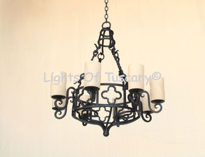 1398-6GLS Iron Chandelier