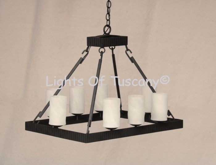 2801-8GL Wrought Iron Contemporary Linear Chandelier