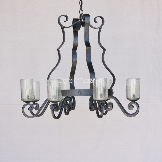 1060-6 Transitional wrought Iron Chandelier