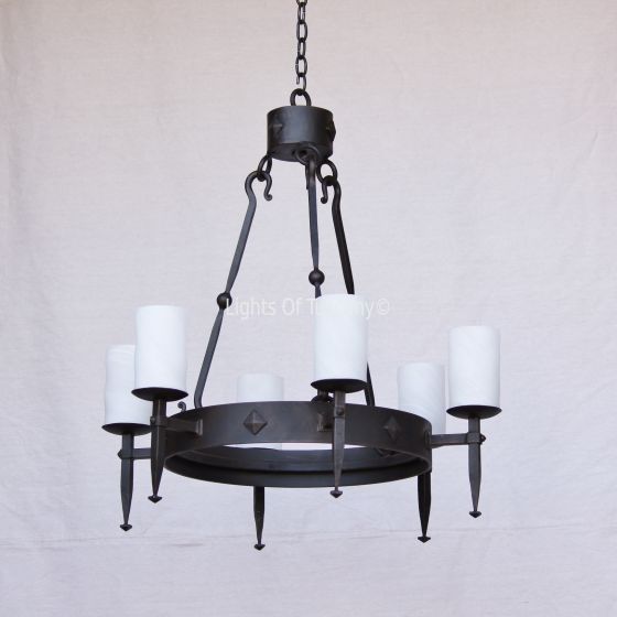 1083-6 Transitional Wrought Iron Chandelier