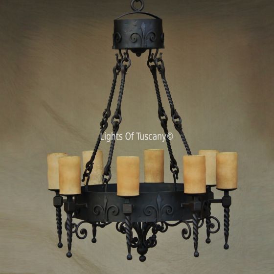 1220-8 Tuscan/Mediterranean Style Iron Chandelier