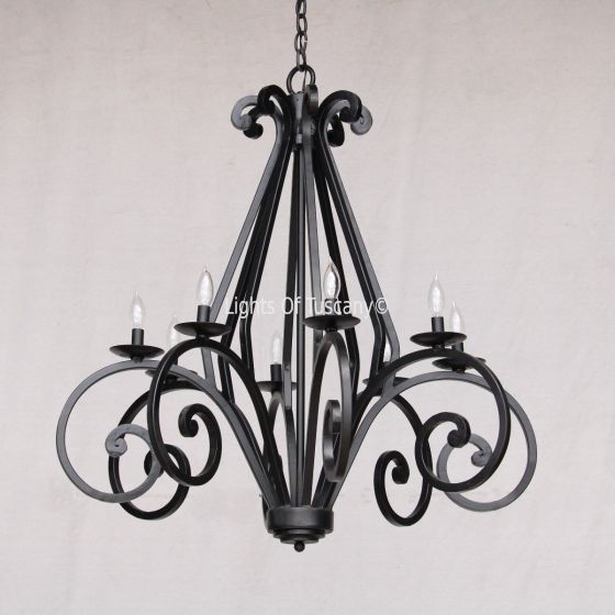 1322-8 Wrought Iron Country Italian Mediterranean Style Island Chandelier