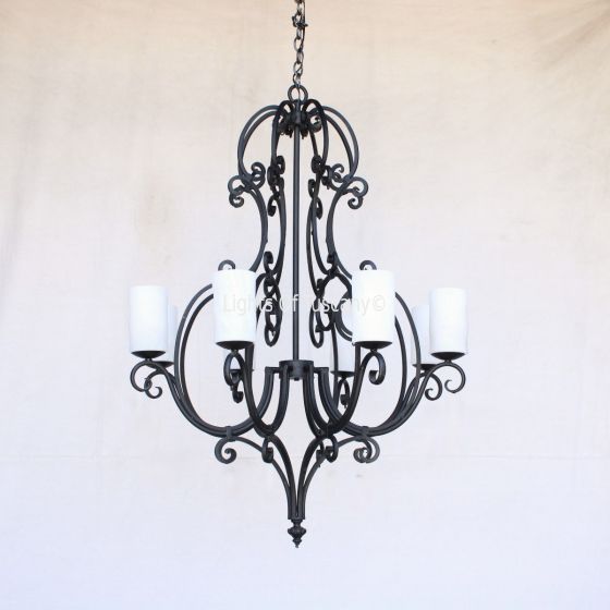Country Italian Style Chandelier, Wrought Iron Chandelier, Tuscan Chandelier, Spanish Chandelier, Entryway Chandelier, Dining Room Chandelier, LED chandelier, Scroll Chandelier, Transitional Chandelier
