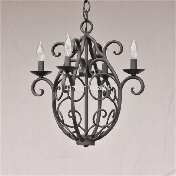 Wrought Iron Spanish Tuscan Rustic Country Style Chandelier
