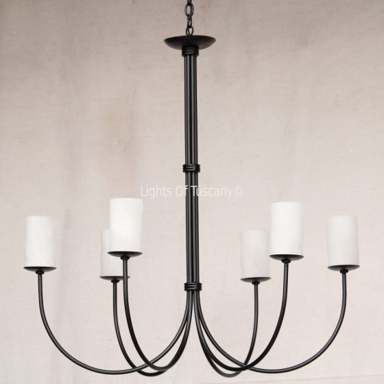 1453-6GL Wrought Iron Contemporary Style Chandelier