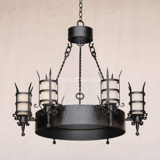 1509-6 Wrought Iron Spanish Gothic Style Chandelier