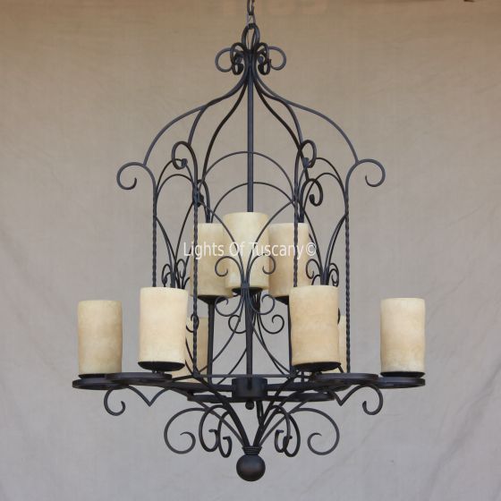 Country Italian-Gothic-Tuscan Chandelier-Hand Forged-Wrought Iron