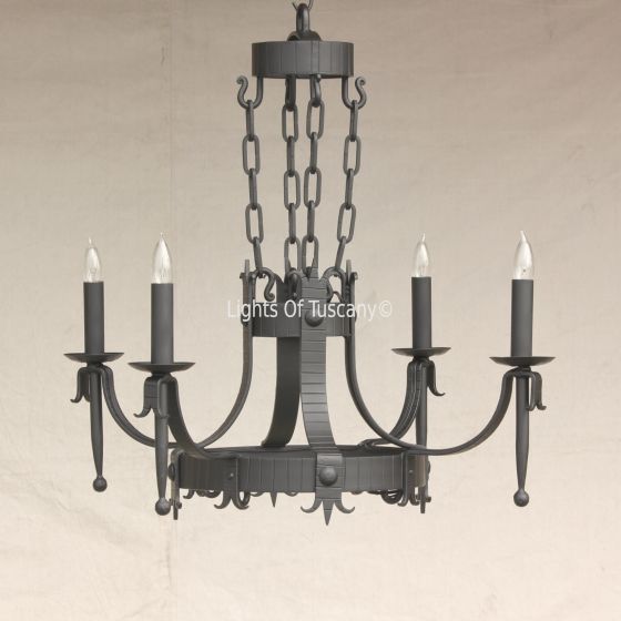 1620-4 Spanish Style Wrought Iron Chandelier