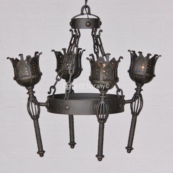 Gothic Torch Chandelier