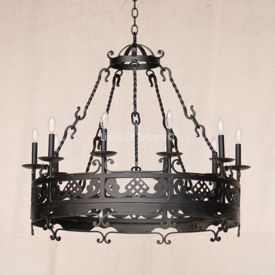 1735-8 Wrought Iron Contemporary Style Chandelier
