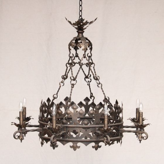 1738-6 Wrought Iron Antique Style Chandelier