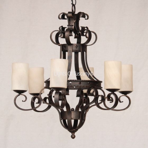 1741-6 Wrought Iron Country Italian Style Chandelier
