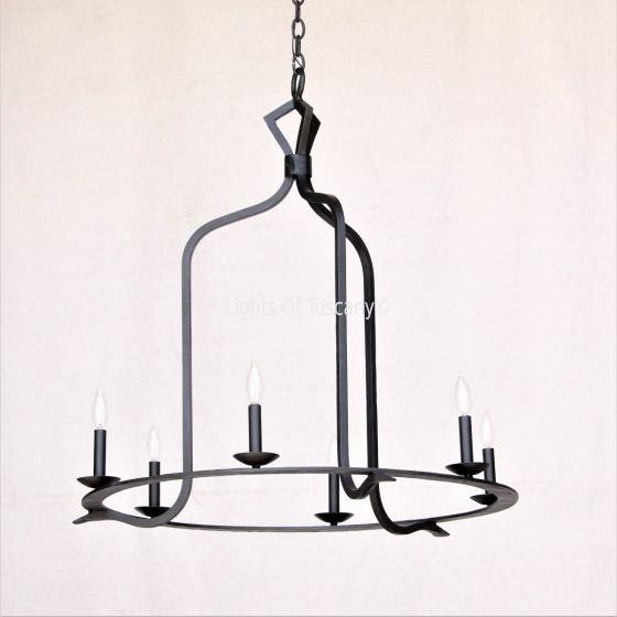 1945-6 Rustic Spanish Style Wrought Iron Chandelier