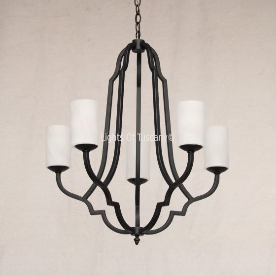 1960-5GL Wrought Iron Contemporary Style Chandelier