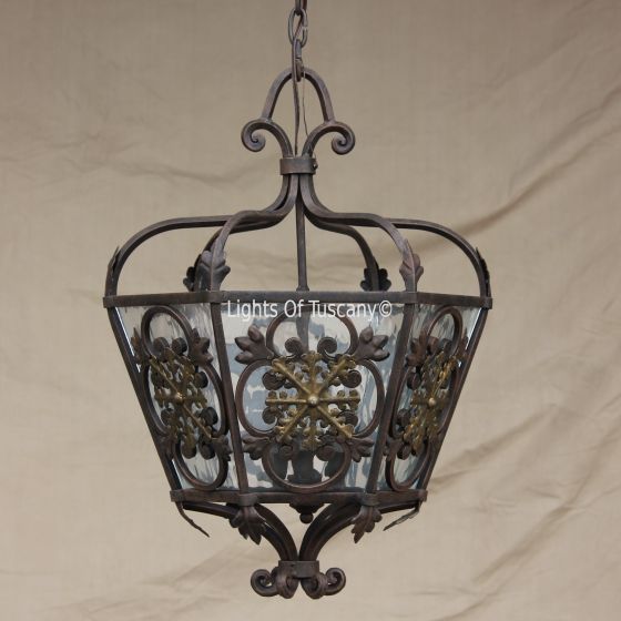 pendant-lighting-hanging-Hand-Forged Wrought Iron/ Tuscan lantern