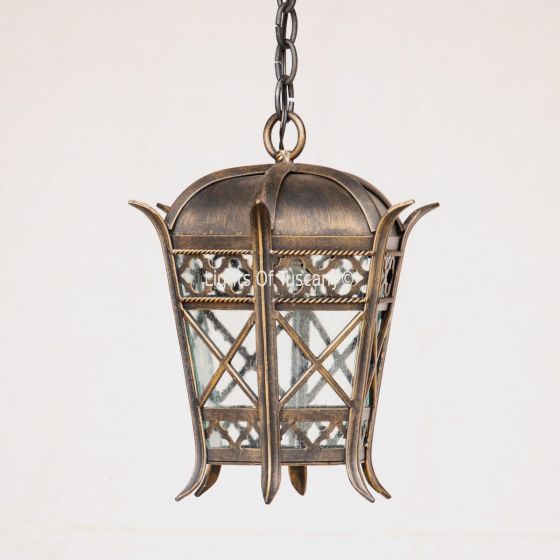 2038-1 Wrought Iron Italian Tuscan Mediterranean Style Hanging Lantern
