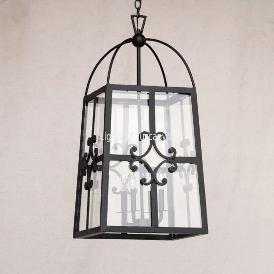 2113-4 Wrought Iron Contemporary Hanging Lantern