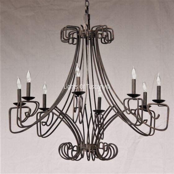 Contemporary Wrought Iron Chandelier 