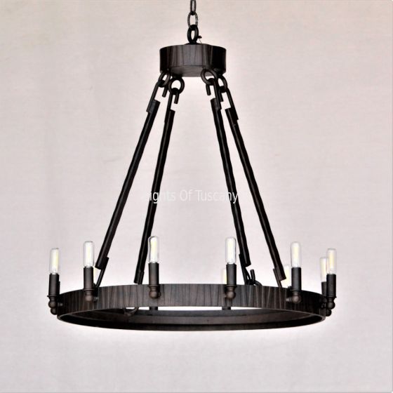 2398-12LG Wrought Iron Contemporary Wrought Iron Chandelier