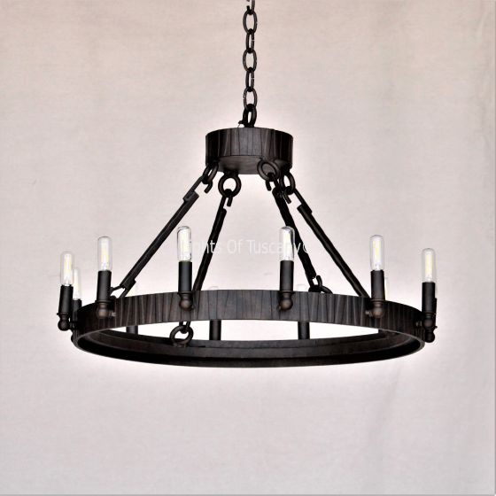 2398-12SH Wrought Iron Contemporary Wrought Iron Chandelier