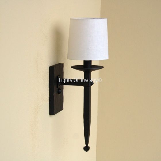 5017-1SHD  Spanish Style Iron Wall Sconce with Shade