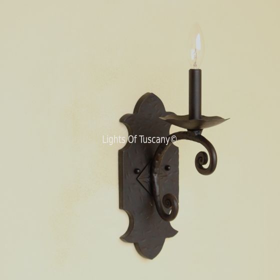 5132-1 Spanish Rustic Style Wrought Iron Wall Light Sconce