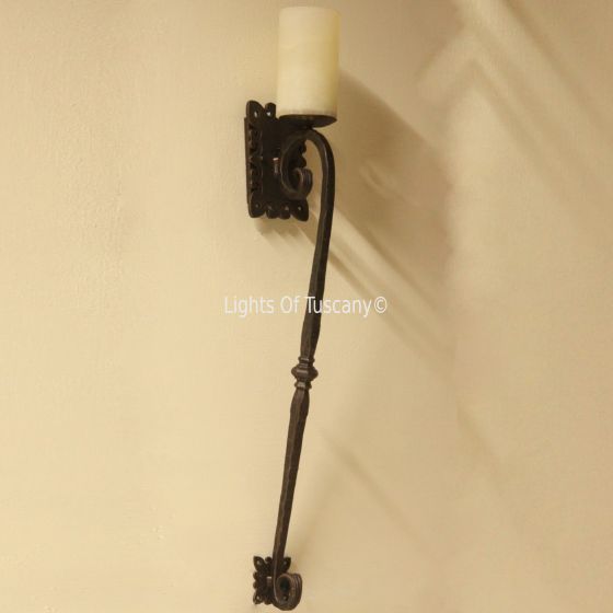Tuscan wall sconce 5212-1 Rustic Tuscan Style Wall Torch Sconce