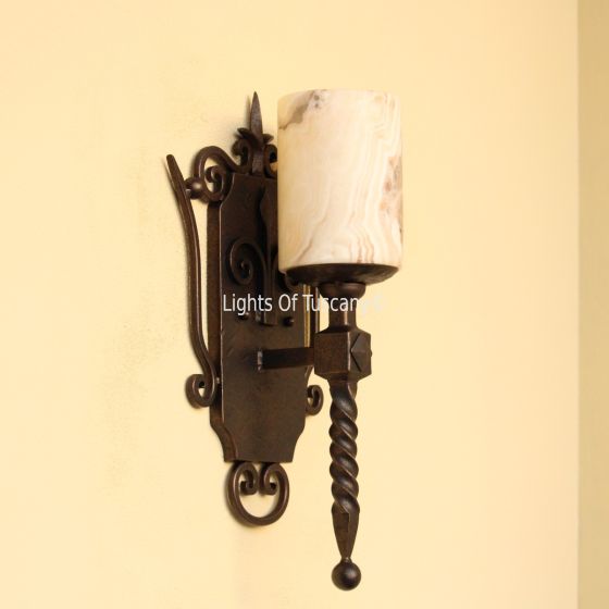 5231-1ONX Gothic Style Wrought Iron Wall Sconce