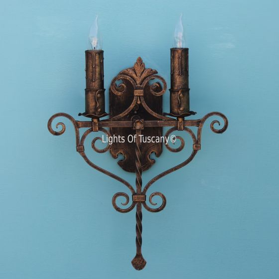 Tuscan wall sconce, double wall sconce, Spanish Style Wall Sconce, Double Wall Light, Wall Light, Antique Wall Sconce, Indoor Wall Light