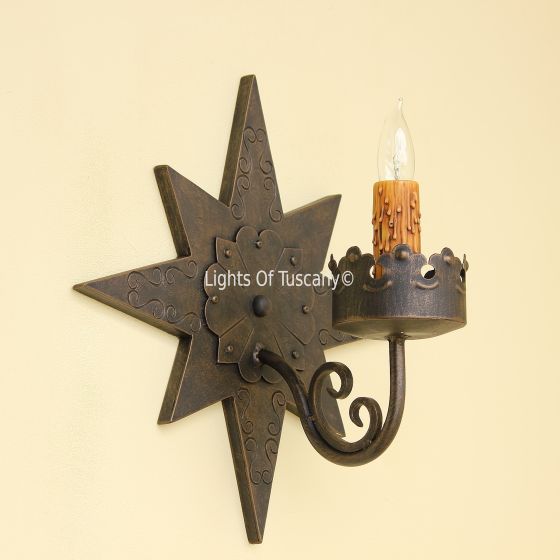 5336-1 Contemporary Star Iron Wall Light