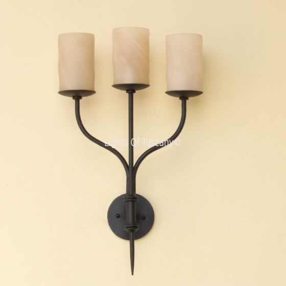 modern wrought iron wall sconce
3 light wall sconce
three light candle sconce
candelabra wall sconce
modern Spanish Revival lighting
Spanish Revival wall sconce
Mediterranean wall sconce
Tuscan style wall sconce
Old World iron wall
