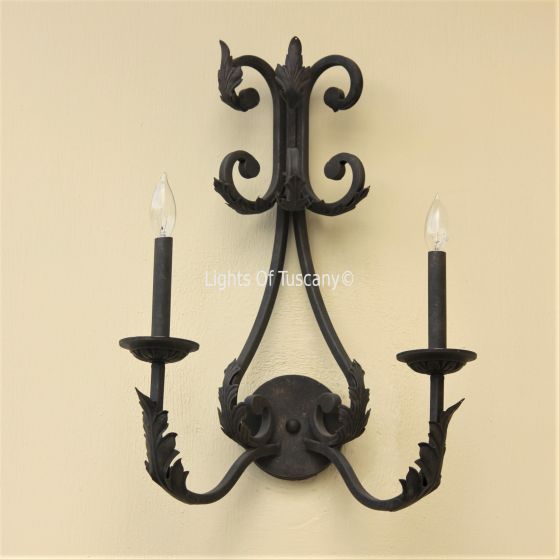 Italian Country Wall Sconce, Double Light Wall Sconce, Tuscan Wall Sconce, Mediterranean Wall Sconce, Antique Wall Sconce, Vintage Wall Sconce, Antique Wall Sconce