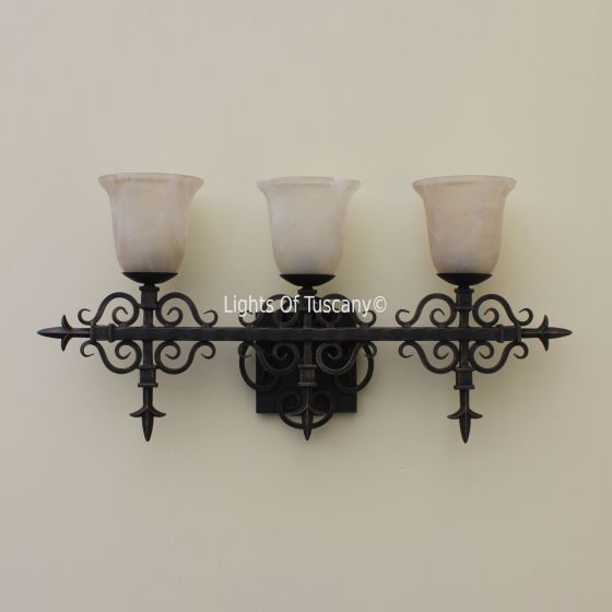 5581-3 Spanish Wrought Iron Vanity Bathroom Lights