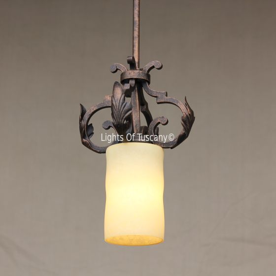 6115-1 Mediterranean/Tuscan Mini Iron Pendant 