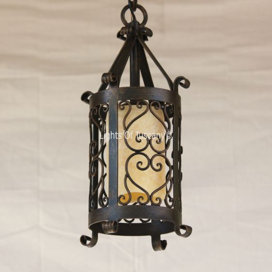 Spanish Revival wrought Iron Mini-Pendant
