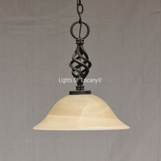 6331-1 Wrought Iron Pendant Bowl Light 