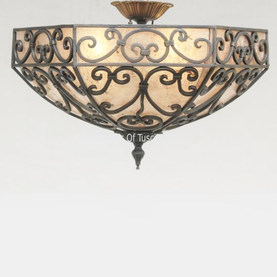 Spanish Style Semi Flush ceiling fixture.
