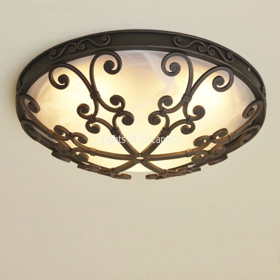 6551-3 Spanish Style Flush-Mount Ceiling Fixture