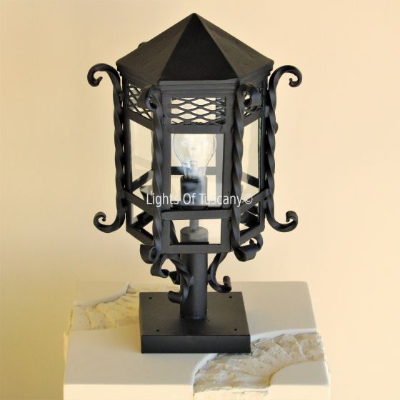 7010-1P Spanish Colonial Outdoor Wrought Iron Post Light