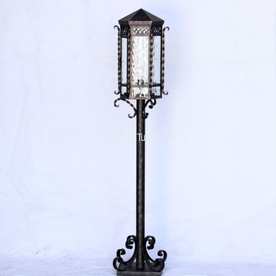 7026-1P Spanish Colonial Style Pole Post Light Lantern
