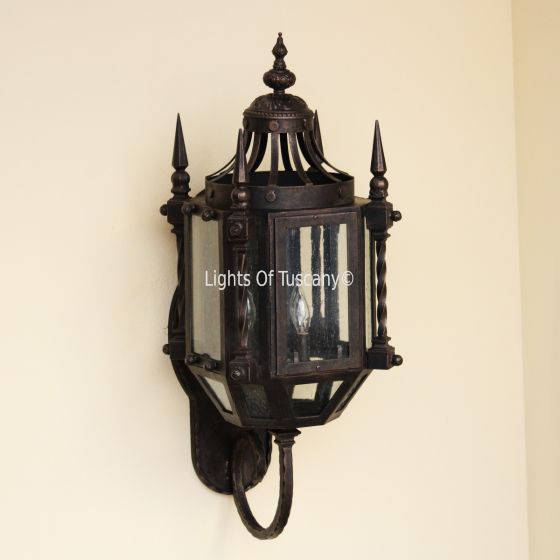 Gothic Outdoor Lantern, Old World Iron light, Castle Light, Outdoor Lighting, Heavy Iron ligthing, Revival Lighting, Commercial Lighting,