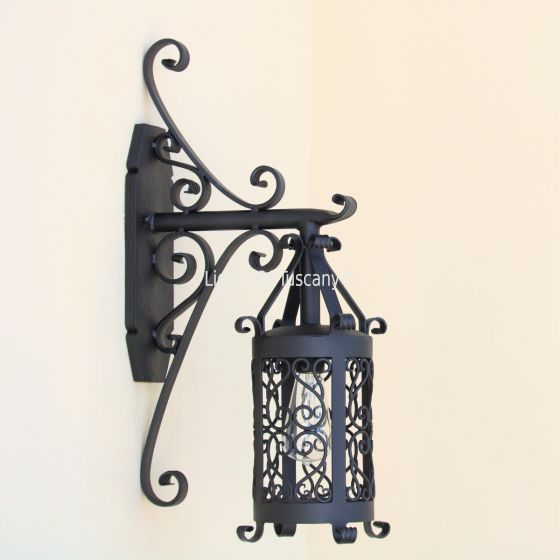 7138-1 Spanish Revival Scroll Design Style Iron Hanging Lantern